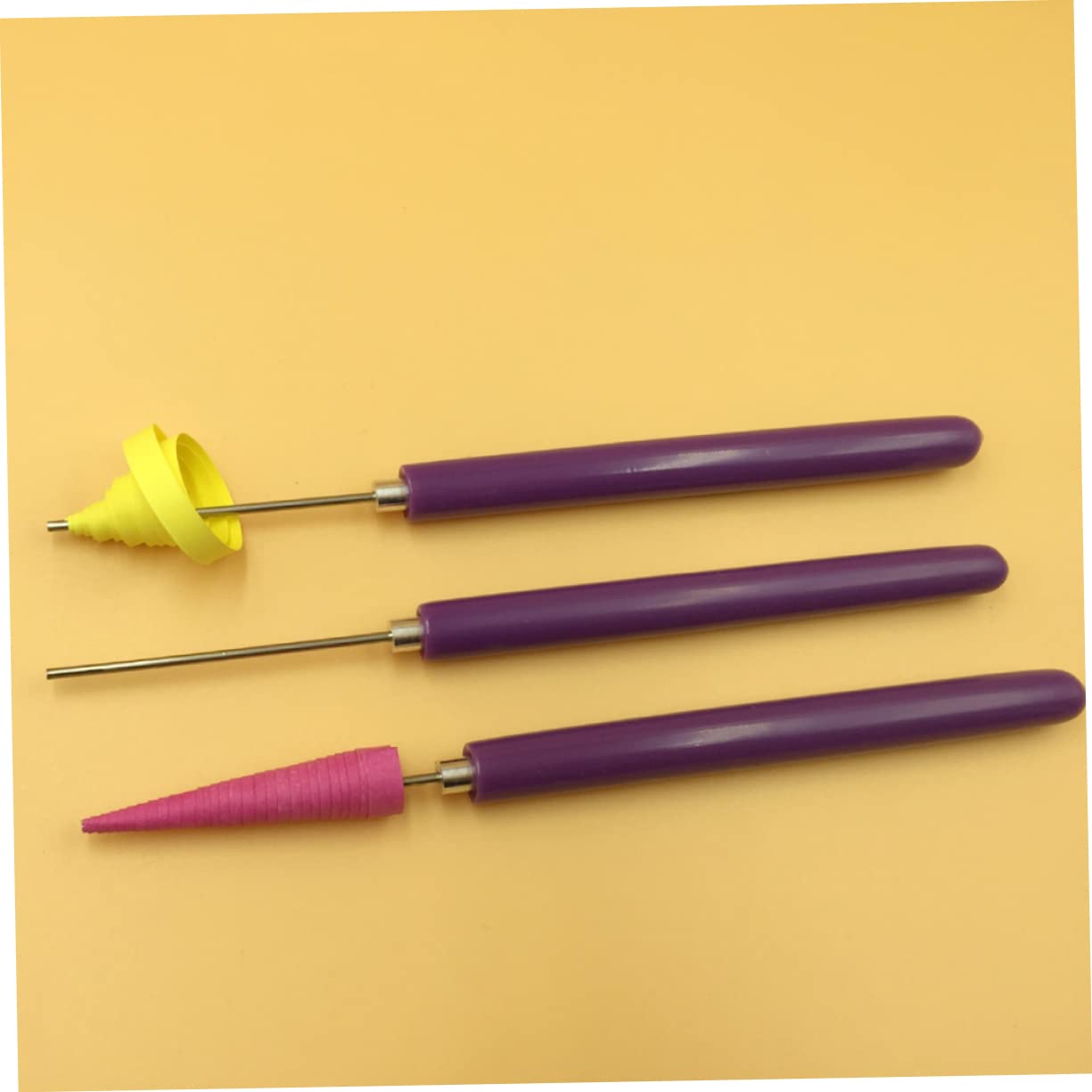 LALAFINA 5pc DIY Paper Roll Pen Tool Concave-Convex Flower Needle Clay Indentation Pen Stainless Steel Paper Hand Tools