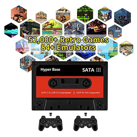 2TB External Hard Drive with 52247 Retro Games, Retro Game Console with Batocera 35 Game System, Plug and Play 84 Emulator Console Compatible with PSP/PS1/Wii/Atari/MAME for Windows PC