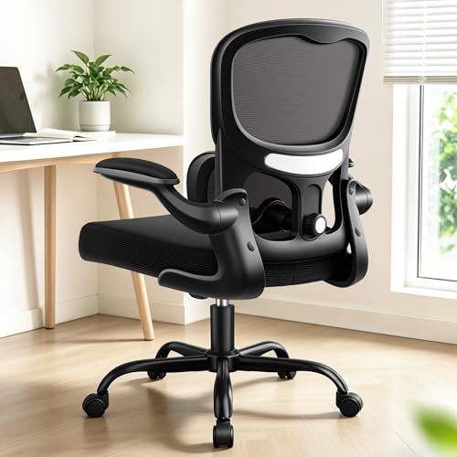Image of ALLGOD Ergonomic Office Chair, Breathable Mesh Ergonomic Desk Chair with Adjustable Lumbar Support, Flip-up Armrests, Computer Chairs Comfortable for Home, Office, Work, 300lbs, Black (2Pack)