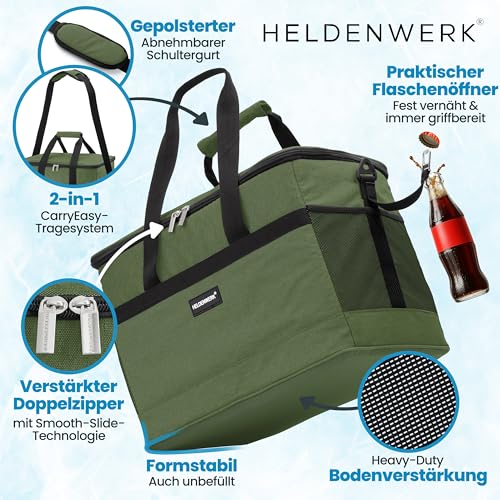 HELDENWERK® Kühltasche groß faltbar bis zu 12h Kühlleistung auslaufsicher – Ansicht 4
