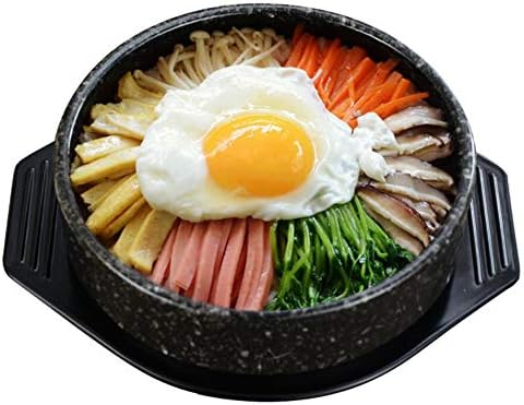 MLXG Ceramic Dolsot,korean Cooking Stone Bowl,sizzling Hot Pot For Bibimbap,premium No Lid Soup Bowl,perfect For Home & Restaurant Black 0.8l