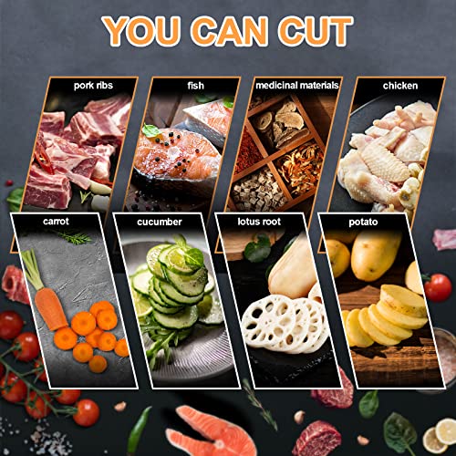 Meat-Slicer-Bone-Cutter-20inManual-Ribs-Chopper-for-Chicken-Fish-or-BeefStainless-Steel-Frozen-Meat-Slicer-with-Food-Tray