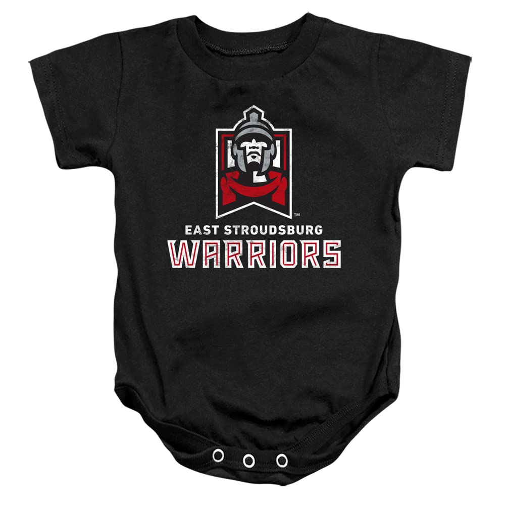 East Stroudsburg University Official Warriors Logo Unisex Infant Snap Suit for Baby,Black, 6 Months