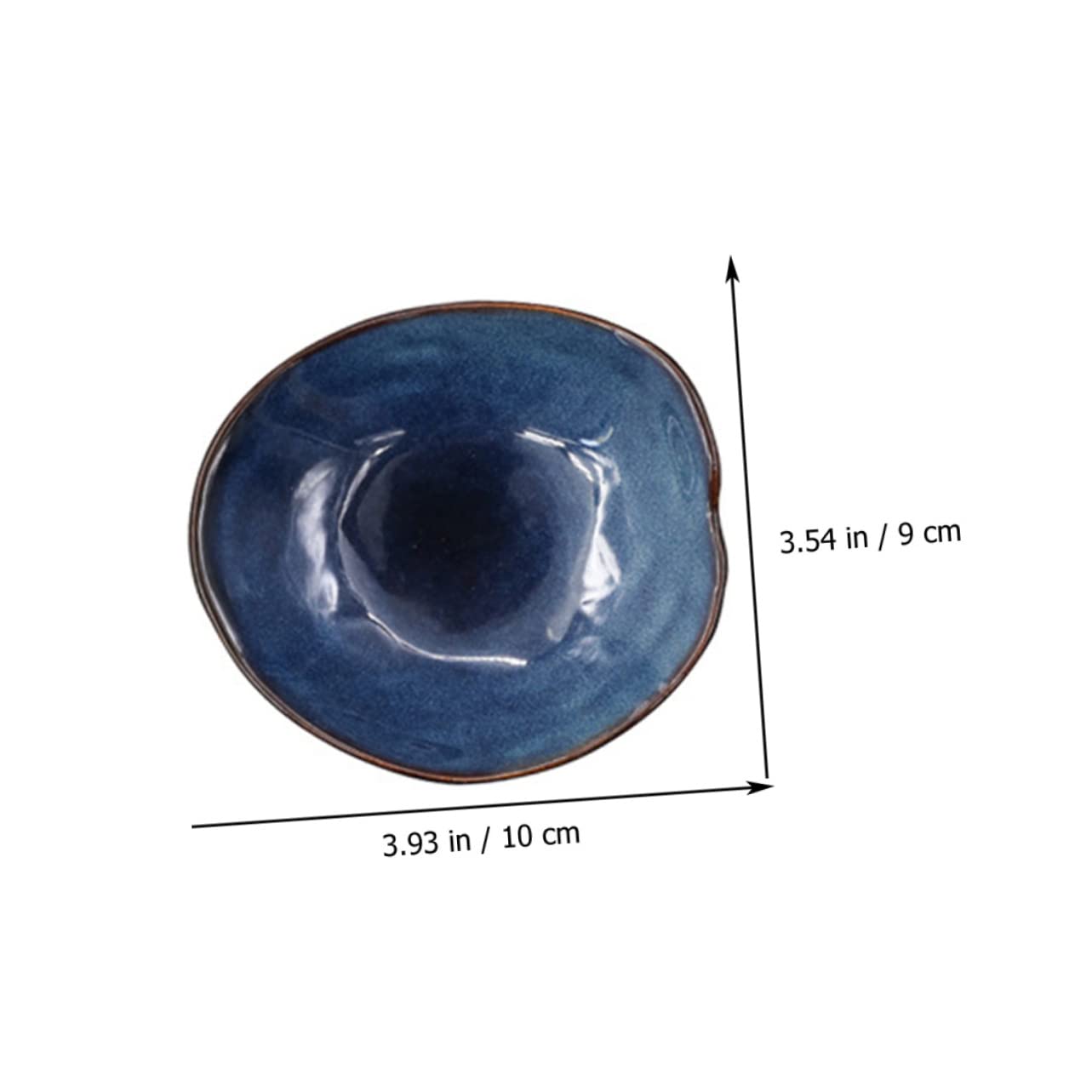 OFFSCH 3Pcs Japanese Style Ceramic Sauce Dish Unique Irregular Design for Soy Sauce Dipping and Seasoning Lightweight Portable Condiment Plates for Entertaining