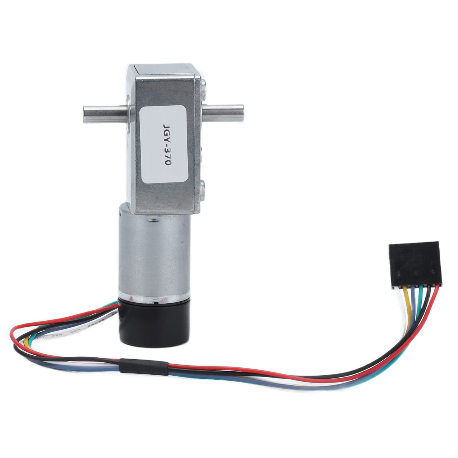 Motor de engranaje helicoidal JGY-370 CC con codificador, 24 V, 66 RPM, eje biaxial tipo D 14 mm
