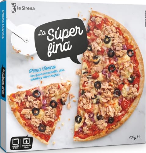 La Súper Fina Pizza Atún, Cebolla Y Olivas Negras, 407g (Congelado)