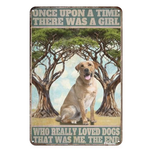 Vintage-Blechschild "Once Upon A Time There Was A Girl Who Really Loved Dogs", lustiges Retro-Aluminiumschild für Zuhause, Küche, Büro, Garten, Dekoration, 30,5 x 20,3 cm Vintage-Blechschild "Once Upon A Time There Was A Girl Who Really Loved Dogs", lustiges Retro-Aluminiumschild für Zuhause, Küche, Büro, Garten, Dekoration, 30,5 x 20,3 cm