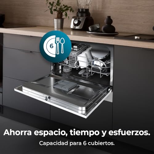 Cecotec Kompakter Geschirrspüler, freie Installation, 6 Gedecke, Bolero Aguazero 2300, 6 Gedecke, 8 Programme, Klasse D, Colour Touch Panel, Machine Care, Delay Start, Pre-Wash-Funktion, Dry+, Germ 5 Cecotec Kompakter Geschirrspüler, freie Installation, 6 Gedecke, Bolero Aguazero 2300, 6 Gedecke, 8 Programme, Klasse D, Colour Touch Panel, Machine Care, Delay Start, Pre-Wash-Funktion, Dry+, Germ