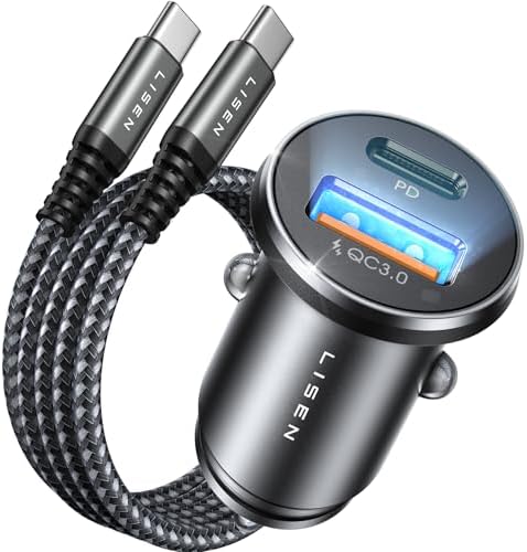LISEN Caricabatterie Auto USB C - Ricarica Rapida PD36W E QC18W, Con Cavo 2in1, Per IPhone E Android - Foto 9