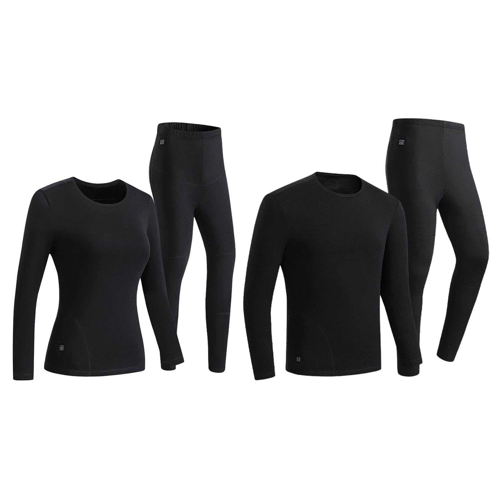 Traje de ropa interior térmica térmica,Trajes de capa base con calefacción | de temperatura de 3 configuraciones de forro polar eléctrico - Juego de termos Top & Long Johns para clima frío al aire libre