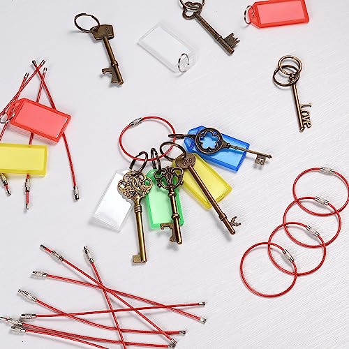 Image of 5.9in /15cm Stainless Steel Keychain Cable,Wire Diameter 2mm Metal Key Ring Loop,20 Pieces