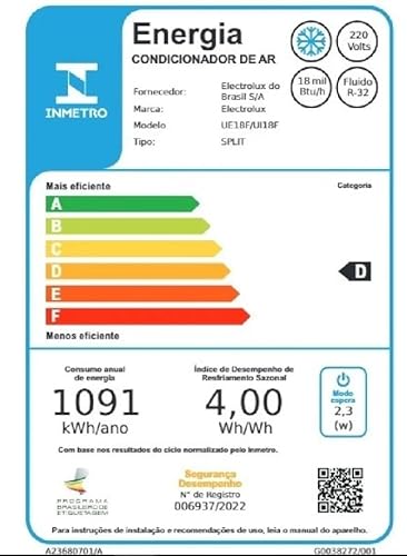 Ar-condicionado Electrolux Color Adapt 18.000 BTUs Frio (UE18F) UE18F