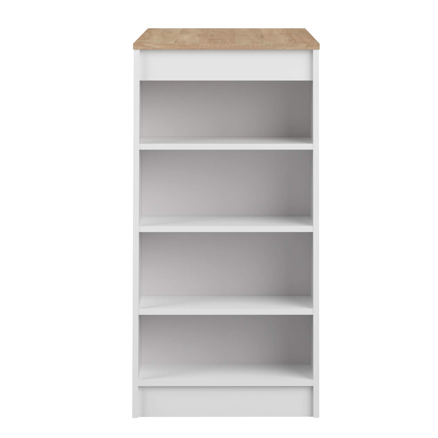 TEMAHOME Aravis Mesa Bar con Almacenamiento, Tablero de Partículas de Melamina, Blanco/Beige (Roble), 115 x 50 x 102.7 cm