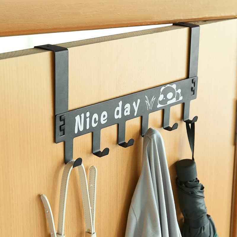 Glitzn Pack of 2 Heavy Duty CarbonMetal Over Door Hanger for Cloths, Drill Free Door Hanging Hooks for Bathroom, Bedroom, Kitchen | Scarf, Coat, Towel Holder | 1