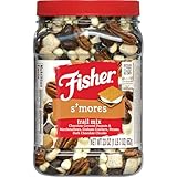 Fisher S’mores Trail Mix, 23 oz Jar, Packed with Chocolate-Covered Peanuts & Marshmallows, Graham Crackers, Pecans and Dark Chocolate Chunks, Bulk Trail Mix, Snack for Adults