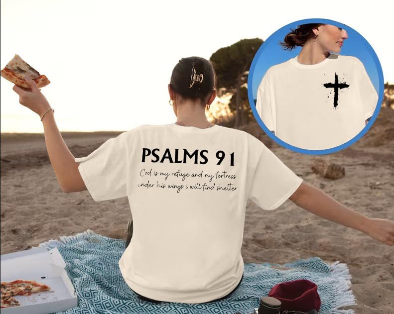 Christian Shirt Women Psalms 91 Jesus Love T-Shirt Religious Christian Shirt Bible Verse Tees Tops3