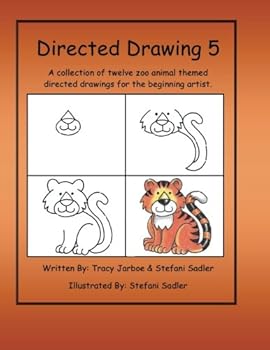 Paperback Directed Drawing-V5-Zoo Animals: A collection of twelve zoo animal themed directed drawings for the beginning artist. Book