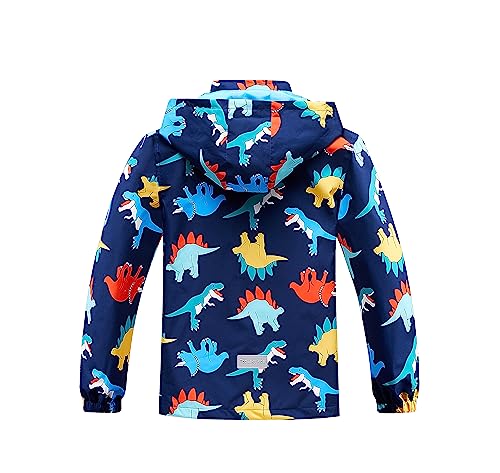 TOP&SKY KIDS Boys Dinosaur Rain Jacket Lightweight Waterproof Raincoats Windbreakers for Kids2