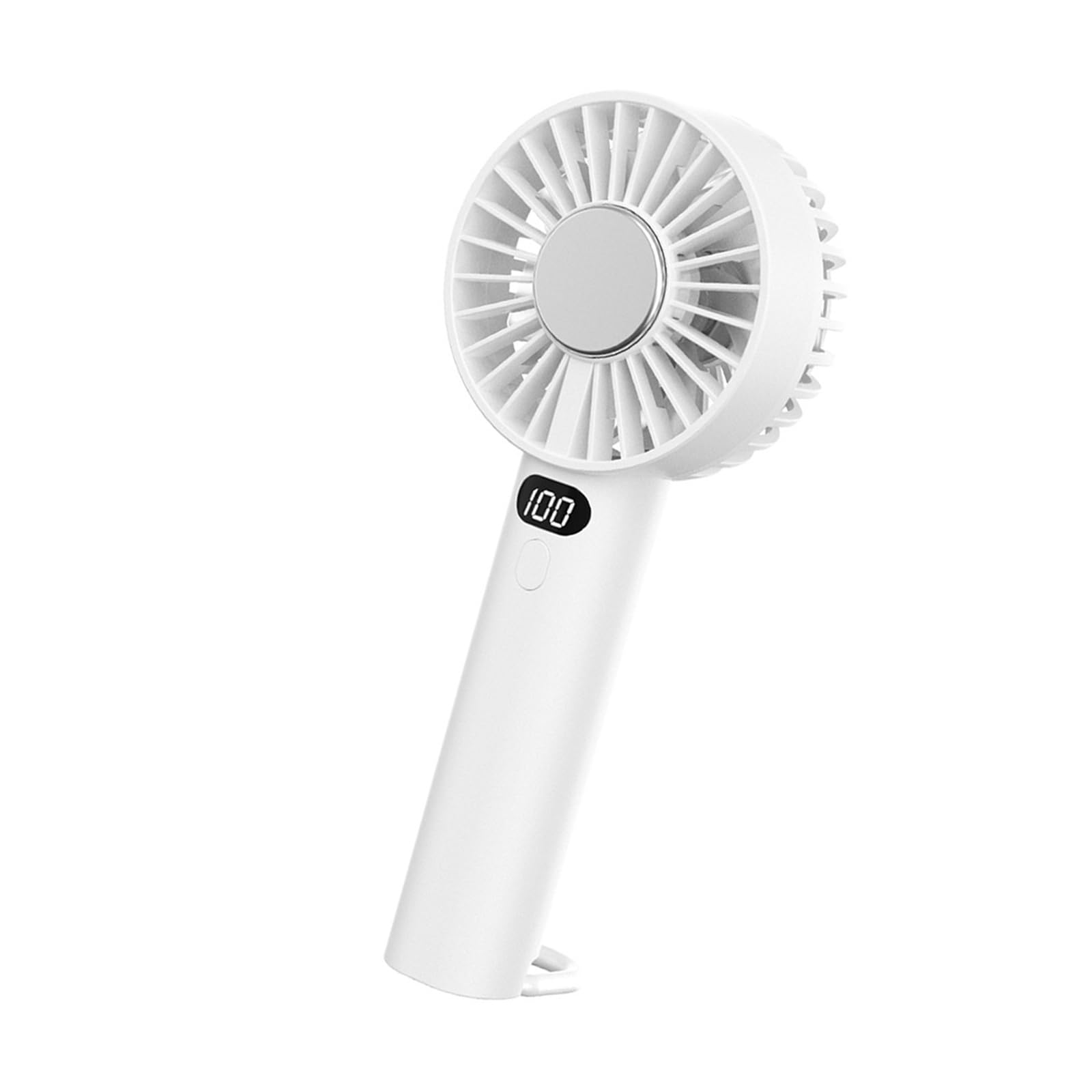 Uqezagpa USB Rechargeable Fan with Strong Airflows and Digital Display Handheld Electric Fan for Students and Workers Outdoor Cooling