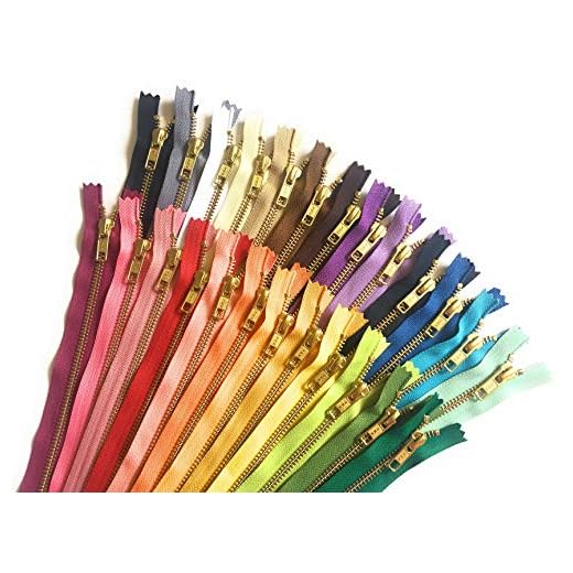Which zipper to use for messenger bag Gold Metal Zippers Set of 25