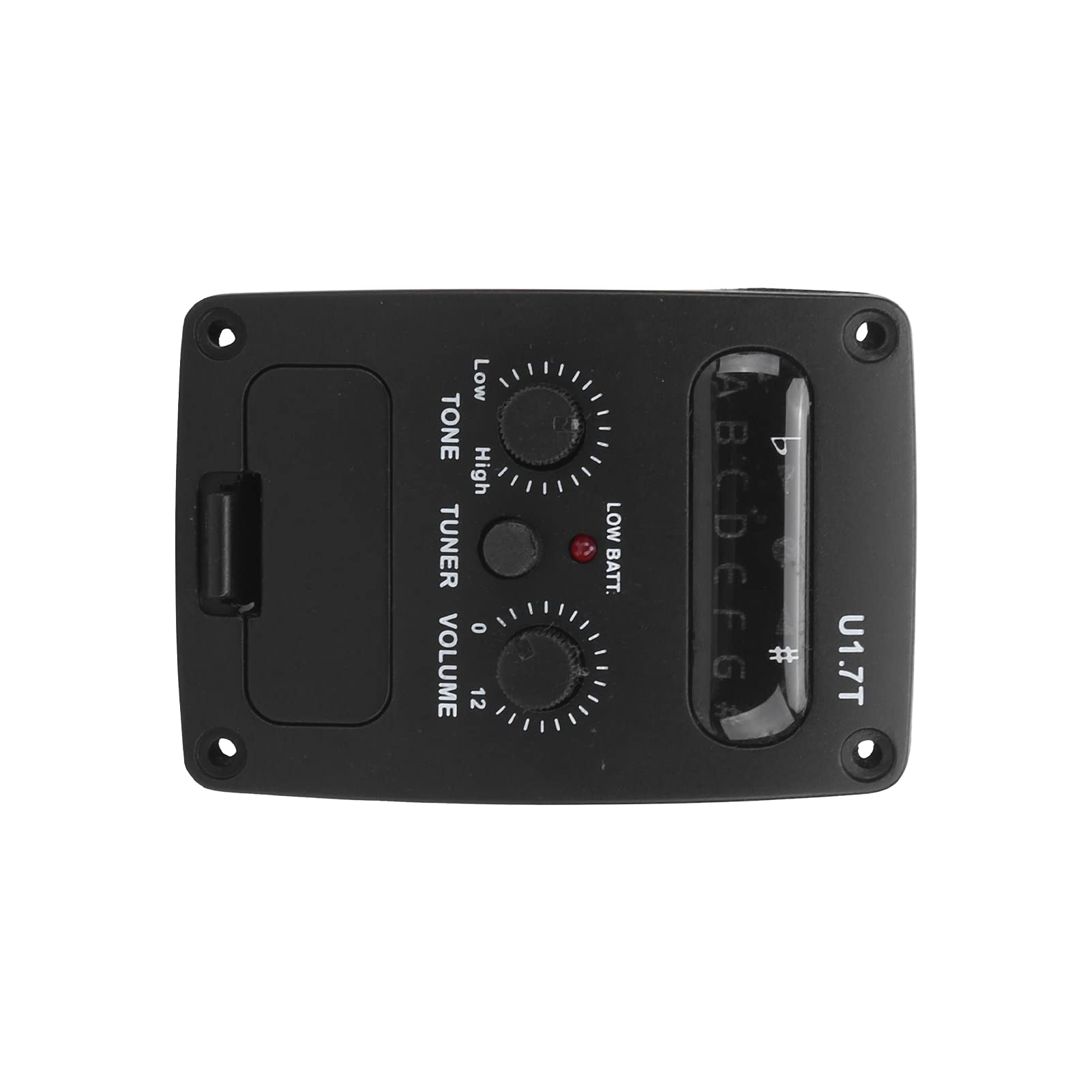 Generic Przetwornik Ukulele z funkcją Tunera i kontrolą Fazy Idealny do Poprawy Brzmienia Gitary (BLACK)