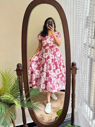 Image of Women's Rayon Printed Anarkali Kurta for Women and Girls, Regular Wear