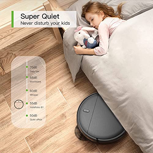 InstaRobo-B1-Robot-Aspirador-y-Fregasuelos-Aspirador-Robot-Carga-Automatica-Delgada-y-Silenciosa-Robot-Aspirador-con-6-Modos-Robot-Fregasuelos-Ideal-para-Pelo-de-Animales-Suelos-Duros-alfombras