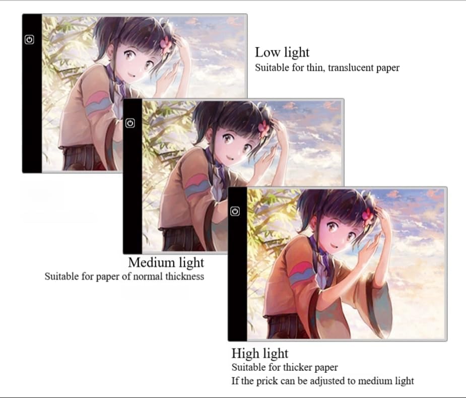A3/A4/A5 lampstand, a lamp Board for Artists to Draw and Copy, a 3-Color Mode Infinite dimming tracing lightbox, Used for Sketching, tracing, Drawing, and Diamond Art (A5)