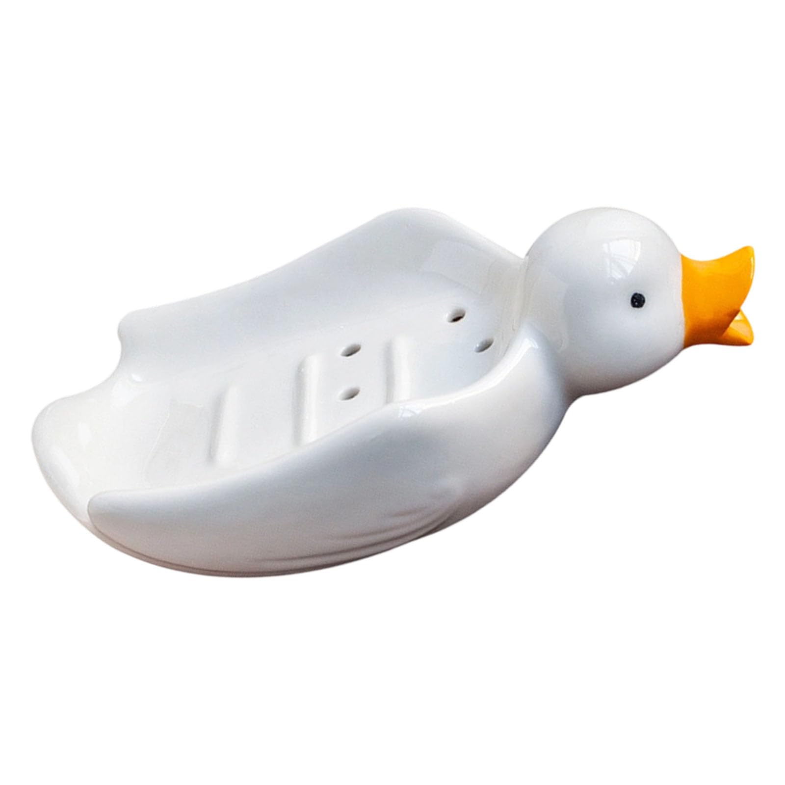 Kalttoy B Unique Shape Soap Holder Drain Ceramic Soap Rack Storage Tray Modern Soaps Holder Container With Draining Enduring Funny Ceramic Water Drainage Container Athroom Accessory
