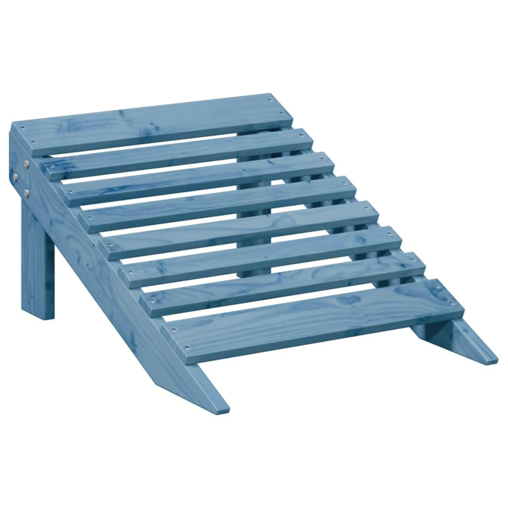 vidaXL Silla Adirondack con otomana Madera Maciza de Abeto Azul