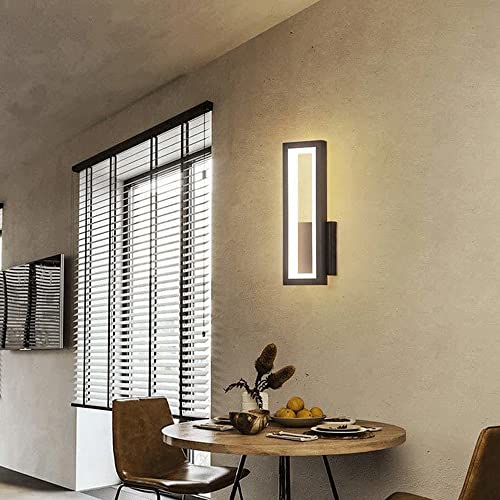 Luces de pared LED modernas tipo aplique de pared de metal rectangular con pantalla acrílica 16W 3