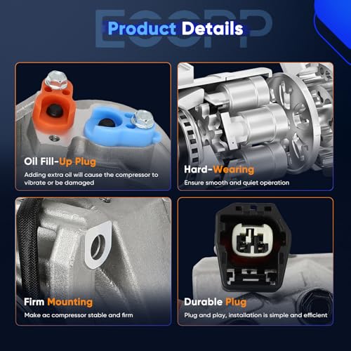 Image of ECCPP A /C Compressor with Clutch for Cadillac CTS 2.8L 3.6L 2005-2007 | Fast Cooling AC Compressor