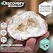 Discovery™ Crack-Open Geode Kit – Mystery Crystal STEM Science Set | 10 Natural Quartz Geodes | Kids Goggles, Magnifying Glass & Display Stands | Rock Dig Activity Toy| Educational Experiment Gift