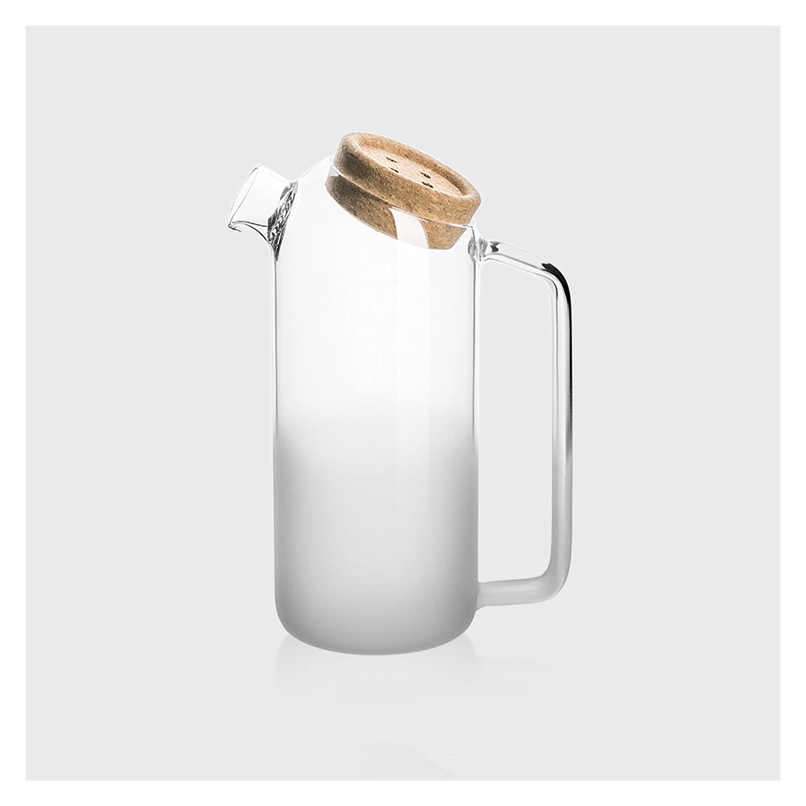 Jarra Agua Fria Jarra de vidrio creativo con alto contenido de vidrio de borosilicato de alta presión con mango para leche, jugo y bebidas caseras Jarra Agua Detox Frutas ( Size : Large )