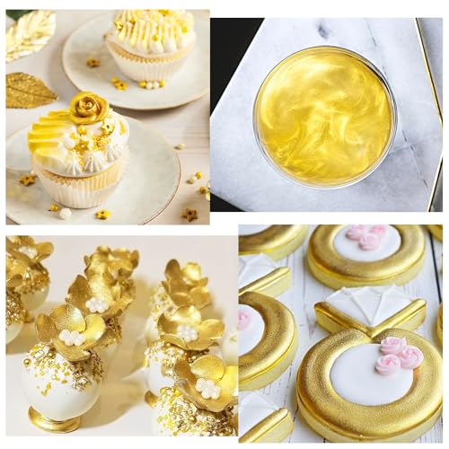 Essbarer Glitzer Spray für Getränke - 20g Lebensmittel Glitzerpulve für Likör, Cocktails, Dekorieren Torten - Geschmacklos Glitzer Pulver Glitzerstaub für Sekt, Wein, Champagner, Backen (Gold)