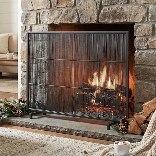 Christopher Knight Home Suho 1-Panel Iron Fireplace Screen with Vertical