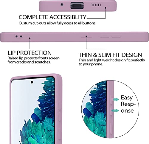 Image of DIZORO Microfiber Cover Compatible with Samsung Galaxy S20Fe Case 6.5 inch, Liquid Silicone Gel Rubber Shockproof Case Soft Microfiber Cloth Lining Cushion Compatible for Samsung 20 Fe (Lilac)