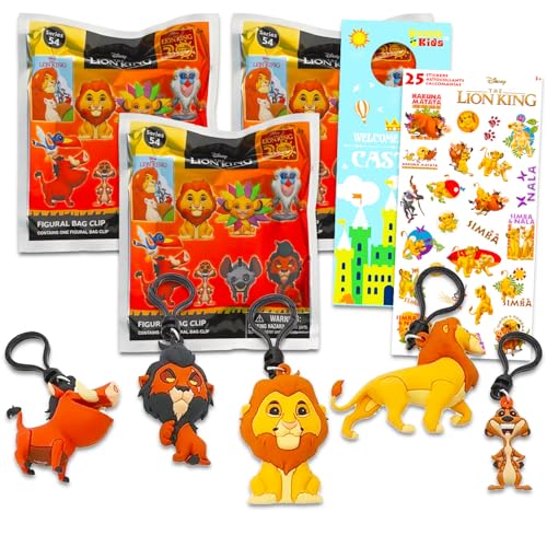 Roi Lion Lot de 3 sacs aveugles Disney avec figurines mystères et autocollants pour enfants