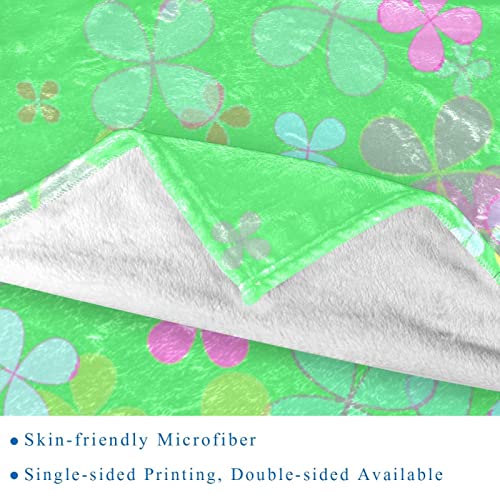 Couverture microfibre trèfles 150x200 cm pour lit et canapé - 3