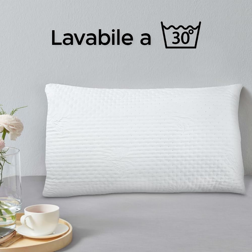 Mediawave Store - Guanciali Per Letto Ortopedici, Piuma Anallergica, Cuscini Imbottiti, Morbidi, Comodi, Guanciali Letto (4)