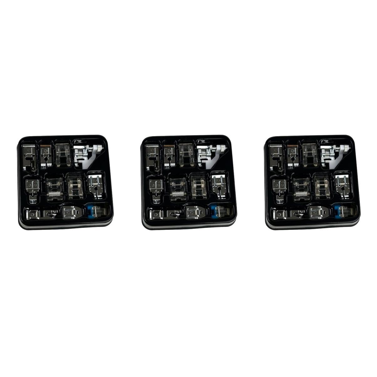 Pied presse machine a coudre coffret de 3 ensembles finition acier couture