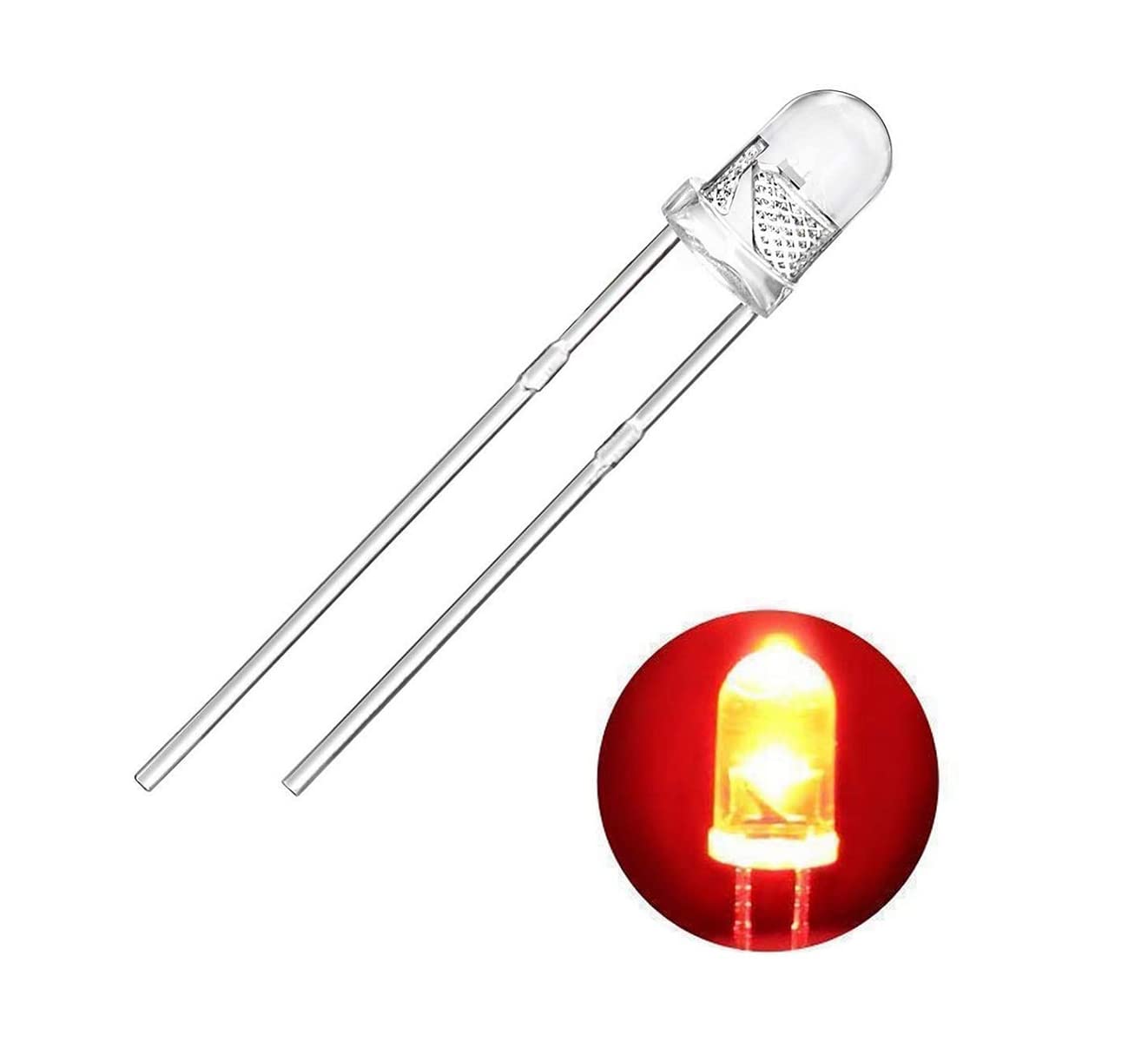 Steko (Pack of 100 Pieces Super Bright Transparent LED 5mm DC 3V 2 Pin Light Emitting Diode Multipurpose, For Science Projects DIY Hobby Kit, Electronic Circuit (Red) (B0BBVMT4SW) Amazon Price History, Amazon Price Tracker