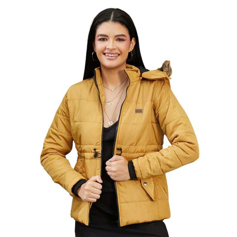 Image of PINACOLADA Women's Fleece-Lined Biker Jacket for Casual Wear | Spread Collar | Long Sleeve | Zipper Closure | Jacket Crafted with Comfort Fit for Everyday Wear