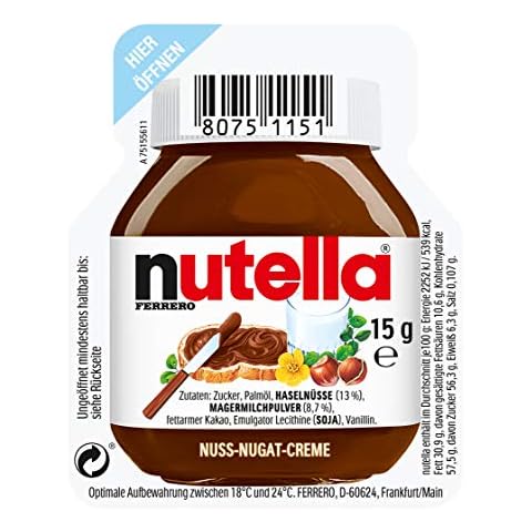 Ferrero Nutella 15g, 120 Stück , 1er Pack (1 x 1.8 kg) Cover
