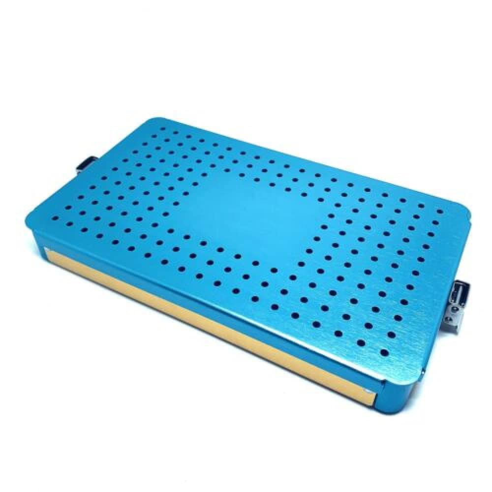 Caja de bandeja de esterilización de instrumentos quirúrgicos con estera de silicona, cesta ultrasónica de esterilización de desinfección de aluminio