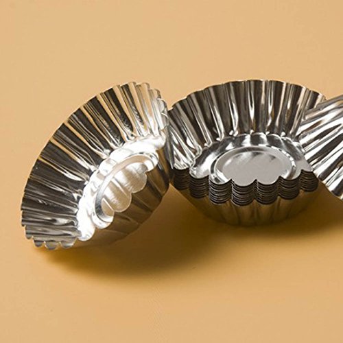 New 1pcs Flower Shaped Egg Tart Mold Stainless Steel 7 cm Cupcake Cake