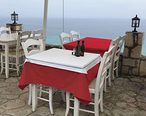 Ylzyaa Tablecloth - 54 X 54 Inch -Red-Square Polyester Table Cloth, Wrinkle,Stain Resistant - Great For Buffet Table, Parties, Holiday Dinner & More #TOP1