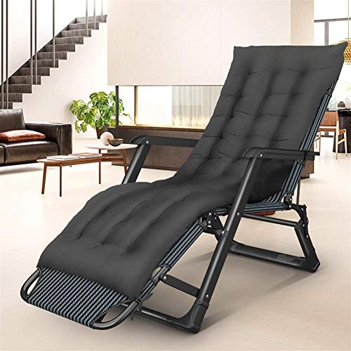 Chaise d'extérieur pliante inclinable zero gravity stable pour parc noir - 3