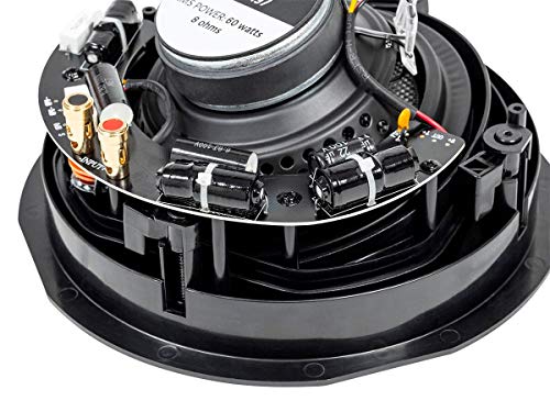 Image of Monoprice 2-Way Carbon Fiber In-Ceiling Speakers - 6.5 Inch With 15 Degree Angled Drivers (Pair) - Alpha Series