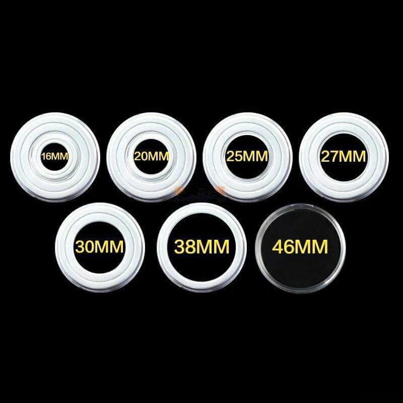 30Pcs Round Cases, Adjustable Coin Storage Boxes Capsules Holder, Suitable Various Coin Sizes